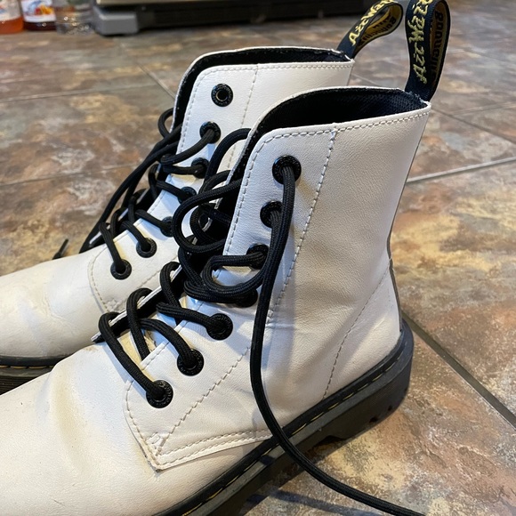 Dr. Martens Womens White Luana Combat Boot - Picture 2 of 4